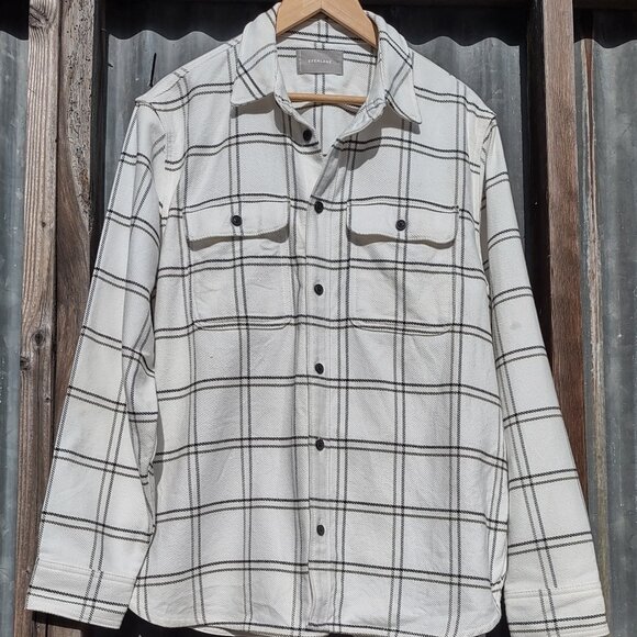 Everlane Men's Over-Shirt Plaid / Striped Button Up Long Sleeve Casual Large - Picture 1 of 8